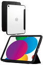 エレコム iPad 10.9 第10世代 (2022年) ケース カバー ハイブリッドケース フラップ付き TOUGH SLIM LITE ブラ