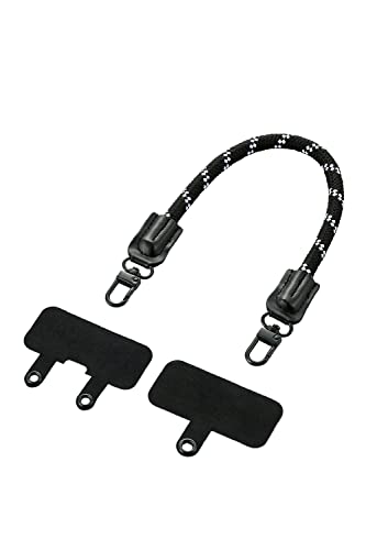 エレコム(ELECOM) スマホ ハンドストラップ 丸紐 8mm ストラップシート付属 (1口タイプ×1枚、2口タイプ×1枚) 落下防止 太め