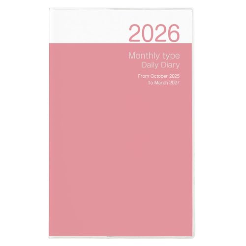 2026年度版 手帳 ナカバヤシ ノートダイアリー2026／A5スリム／ピンク NS-001-26PPT1