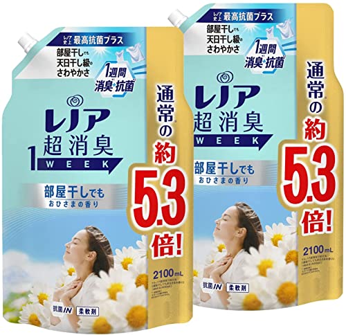 ・ホワイト 2.1リットル (x 2) 4987176104595・部屋干しでもおひさまの香り。・ブラント名: レノア・メーカー名: P&G・商品の重量: 4.29 kg・原材料: 界面活性剤(エステル型ジアルキルアンモニウム塩)、安定化剤、香料説明 商品紹介 ●部屋干しでもおひさまの香り。 ●抗菌IN(1) ●毎回洗えない寝具、衣類も1週間ずーっとさわやか。枕&シーツ、置きっぱなしの汗だく体操服、何回か使った生乾きタオル。 ●静電気を防いで花粉ブロック。 1…すべての菌の増殖を抑えるわけではありません。 原材料・成分 界面活性剤(エステル型ジアルキルアンモニウム塩)、安定化剤、香料