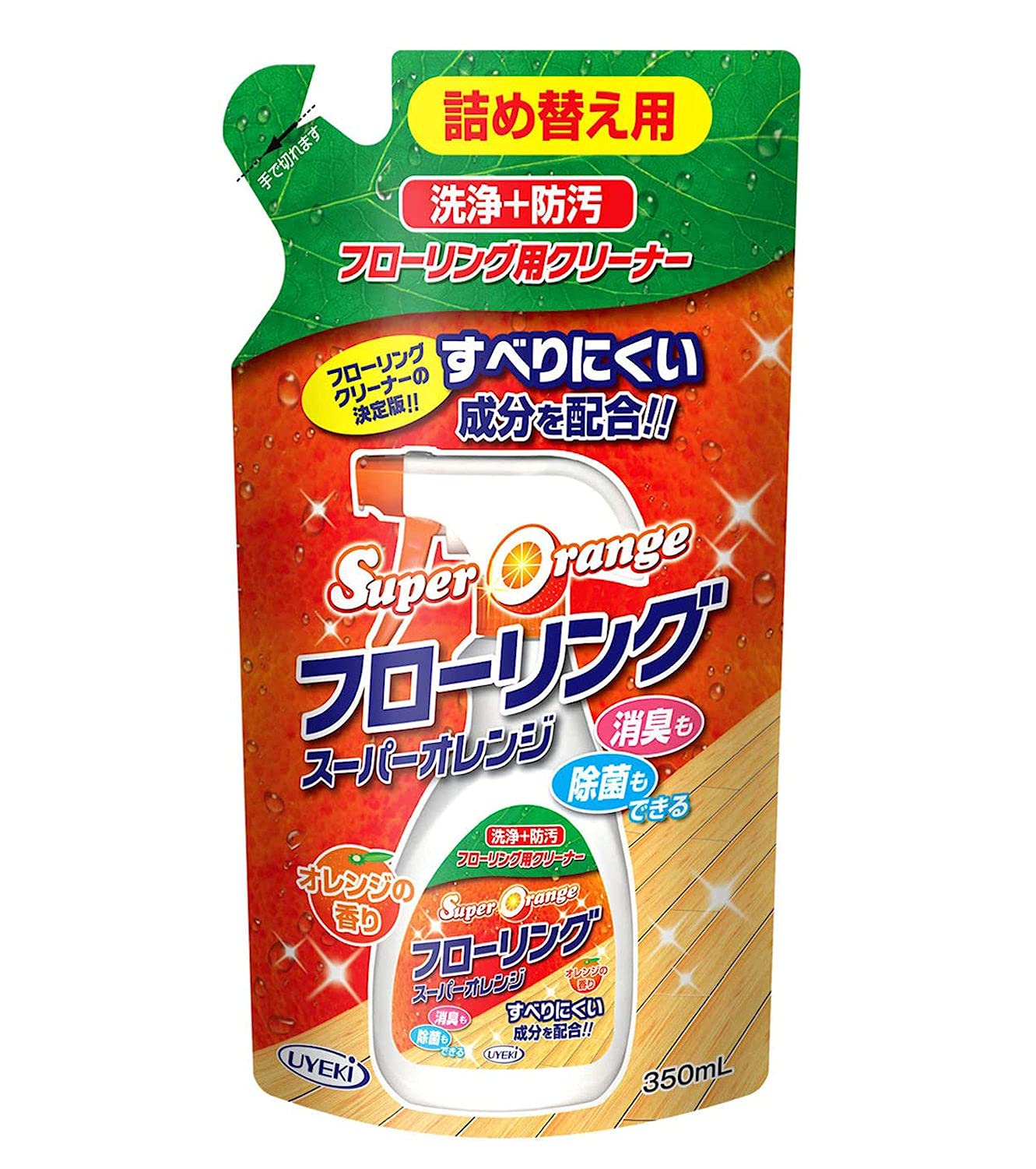 UYEKI(ウエキ) スーパーオレンジ フローリング 洗浄・防汚・消臭除菌の効果 すべりにくい成分配合 詰替 350mL
