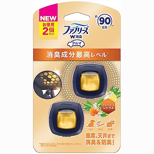 ファブリーズ 消臭芳香剤 車用 イージークリップ 消臭成分最高レベル フレッシュシトラス 2.2mLx2