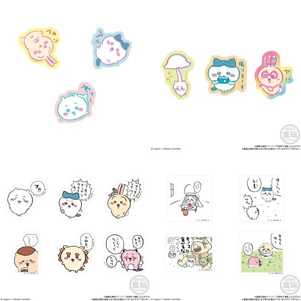混合カラー/ワンサイズ/-サイズ約40〜50mmのアクリル製マグネット。 ちいかわたちの日常が描かれたデザインや淡い色のパステルカラーのデザインなどバラエティに富んだ内容です。