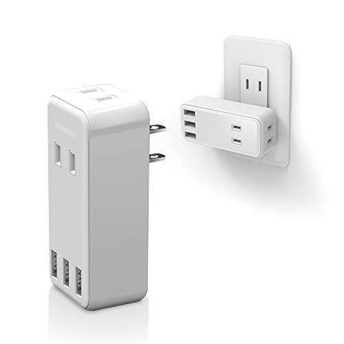 樂天商城 - エレコム 電源タップ USBタップ 2.4A (USBポート×3 コンセント×2) 直挿し ホワイト ECT-03WH