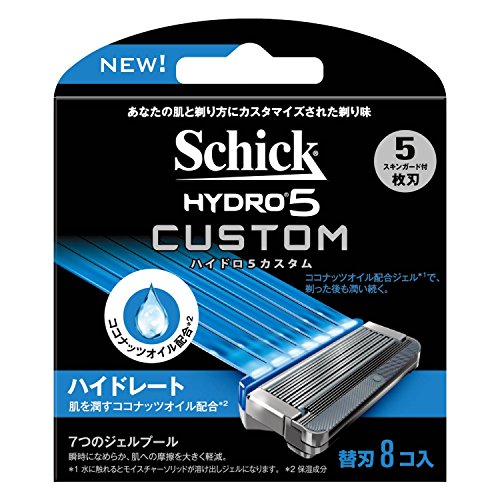 Schick(シック) シック Schick 5枚刃 ハイドロ5 カスタム ハイドレート 替刃 8コ入 男性 カミソリ 替刃8個 単品 8個 (