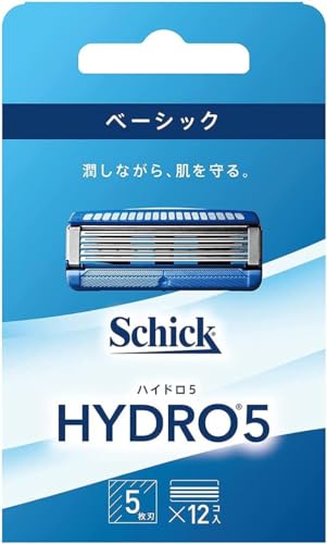 ハイドロ Schick(シック) ハイドロ5 ベーシック 替刃 (12コ入) スキンガード付 5枚刃 ブルー