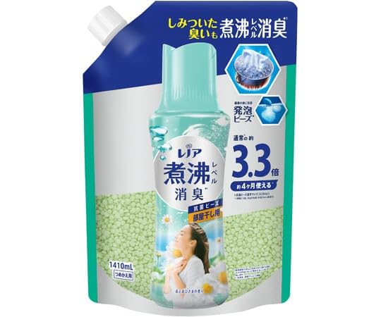 P&G レノア煮沸レベル消臭抗菌ビーズ部屋干し 花とおひさまの香り つめかえ用超特大 1410mL 68-5382-47