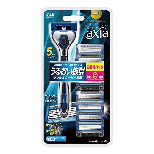 Kai 貝印 axiaバリューパックスリム 男性 カミソリ 髭剃り 深剃り 本体+替刃9個 10個アソート Kai 貝印 axiaバリューパックスリム 男性 カミソリ 髭剃り 深剃り 本体+替刃9個 10個アソート