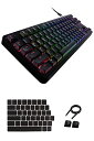 エレコム ゲーミングキーボード V-custom VK310T 有線 RGB テンキーレス メカニカル ネオクラッチキーキャップ 茶軸 タクタイ