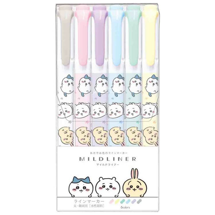 カミオジャパン(Kamiojapan) ちいかわ マイルドライナー 蛍光ペン 6色セット 301602のサムネイル