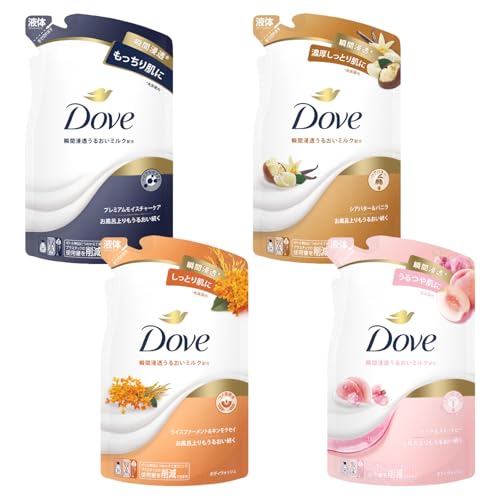 Soaps, Body Soaps - Dove(ダヴ)ボディソープ (ボディウォッシュ) 詰め替え用 アソートセット 330g×4個 人気 モイスチャー・シアバター・キンモクセイ・ピ