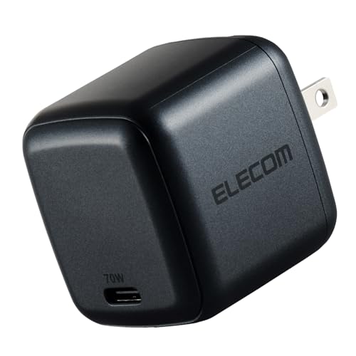 1)充電器単品ミッドナイト/-/EC-AC8870MN・Style:1)充電器単品・パッケージ個数:1・最大70W出力のUSB AC充電器です。MacBook Airの高速充電が可能で、Macbook Pro 14インチを本体同梱の電源アダプターと同じ速度で充電できます。・GaN II(窒化ガリウム)を採用し、高出力ながらコンパクトサイズを実現。Macbook Pro 14インチに同梱の電源アダプターと比較し38%以上小さく軽くなりました。出張・ハイブリッドワーク時の持ち運び用に適しています。・Macbook付属のUSB-C - MagSafe 3ケーブル を組み合わせて使うことができ、Magsafe3の使いやすさをそのまま使用できます。・Macbookと合わせて使いやすい落ち着いたカラーを採用しています。・プラグ部分を折り畳むことができるため、バッグの中でもスペースを取りません。ビジネスでの外出やリモートワーク、出張、旅行など持ち運びにも便利です。 仕様 対応機種：USB Type-C(TM)ポートからUSB Power Delivery(70W)およびオプション規格であるPPS(Programmable Power Supply)の規格内で充電可能な機器 定格入力電圧：AC100V〜240V、50Hz/60Hz 定格入力電流：2A 定格出力電力：最大出力70W、PPS最大出力70W 定格出力電圧：5V/9V/12V/15V/20V/20.6V、PPS出力5V〜21V 定格出力電流：5V時3A/9V時3A/12V時3A/15V時3A/20V時3.4A/20.6V時3.4A、PPS出力5V〜21V時3.4A 外形寸法：幅約45.2mm×奥行約38.1mm×高さ約43.8mm 重量：約98g カラー：ミッドナイト 使用可能地域：日本 期間：1年間 コネクター形状：USB Type-Cポート×1 コンセントプラグ仕様：90度スイング構造 使用温度範囲：-10℃〜25℃ 法令：PSE 特定電気用品 説明 最大70W出力のUSB AC充電器です。MacBook Airの高速充電が可能で、Macbook Pro 14インチを本体同梱の電源アダプターと同じ速度で充電できます。 GaN II(窒化ガリウム)を採用し、高出力ながらコンパクトサイズを実現。Macbook Pro 14インチに同梱の電源アダプターと比較し38%以上小さく軽くなりました。出張・ハイブリッドワーク時の持ち運び用に適しています。 Macbook付属のUSB-C - MagSafe 3ケーブル を組み合わせて使うことができ、Magsafe3の使いやすさをそのまま使用できます。 Macbookと合わせて使いやすい落ち着いたカラーを採用しています。 プラグ部分を折り畳むことができるため、バッグの中でもスペースを取りません。ビジネスでの外出やリモートワーク、出張、旅行など持ち運びにも便利です。 USB Power Delivery規格、PPS規格に対応。機器に応じて電圧、電流が変化するため、iPhoneなどのスマートフォンやiPadなどのタブレットはもちろん、Macbook・高性能なWindowsノートパソコンまで幅広く充電できます。 USB Power Deliveryとは、アダプターと接続機器間で情報をやり取りすることで、その機器間における適した電力を選択し、高速充電を実現するUSB規格です。PPS(Programmable Power Supply)とは、0.02V単位で電圧を調整し、適した電力で効率的に供給することができるUSB Power Delivery のオプション規格です。 電気用品安全法(PSE)の認証を取得し、USB-IFと同等のテストを独自で実施した高い安全性が保たれた製品です。 耐トラッキング性の要求事項(PSE:電気用品安全法)を満たしたコンセントプラグを採用しています。 ケーブルは付属していません。ご使用になる機器に合わせて別途ご用意ください。 60〜70W出力には100Wまでの充電に対応したケーブルをお使いください。 USB Type-C・Lightning以外の端子に変換するケーブルや変換アダプターを使用すると、給電(充電)できない場合や、充電が遅くなる場合があります。 USB Type-C and USB-C are trademarks of USB Implementers Forum. 自社環境認定基準を1つ以上満たし、『THINK ECOLOGY』マークを表示した製品です。 廃棄物削減に取り組み、製品に同梱する取扱説明書等をペーパーレス化した製品です。 環境保全に取り組み、製品の包装容器におけるプラスチック重量を、社内基準製品より20%以上削減した製品です。 環境保全に取り組み、製品の包装容器が紙・ダンボール・ポリ袋のみで構成されている製品です。 商品に関するお問い合わせ ホームページよりご確認ください