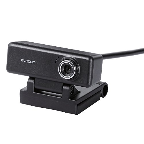エレコム WEBカメラ UCAM-C520FEBK 200万画素 HD 720p 高精細ガラスレンズ マイク内蔵 片耳イヤホン付 ケーブル長1.