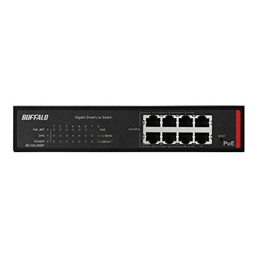 BUFFALO 法人向け レイヤー2 Giga PoE スマートLiteスイッチ 8ポート BS-GSL2008P