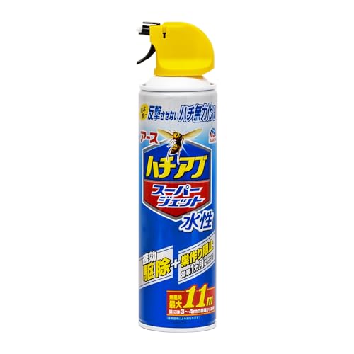 アースジェット 水性ハチアブスーパージェット 400ml 蜂の巣 速攻 駆除 巣作り防止 予防 駆除 庭 屋外 害虫対策 クモ カメムシ 毛虫