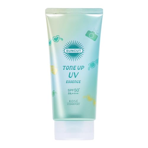 サンカット トーンアップ UV エッセンス SPF50+ PA++++ UV耐水性 ミントグリーン 80g 顔・からだ用 日焼け止め 美容液70