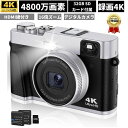 連写 オートフォーカス 充電式 ミラーレス一眼 デジカメ コンパクト 録画4K 32gカード付属 4800万画素 デジタルカメラ