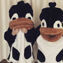 なりきり ペンギン ボア パジャマ キッズ 冬 可愛い 上下セット|ワンピース サンゴネル フランネル もこもこ ルームウェア