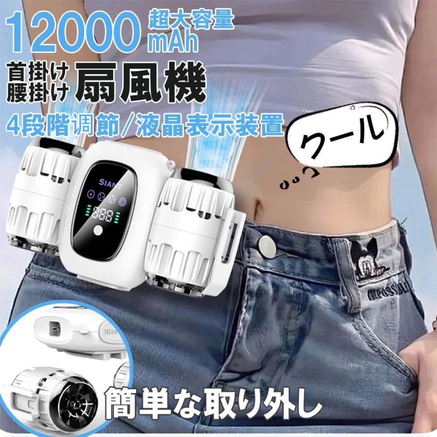 屋外 携帯扇風機 USB充電式 大容量 静音 LED残量表示 多機能扇風機 4段階風量調節 アウトドア12000mAh..