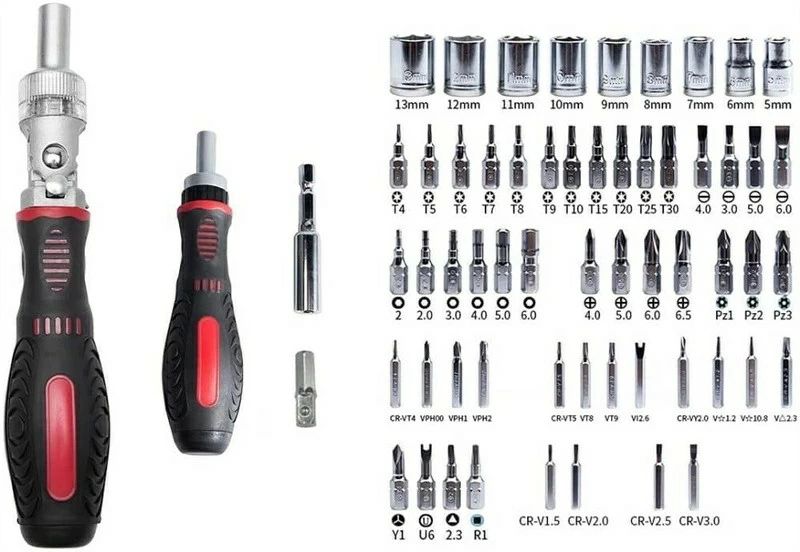 2個コネクター) 2個ハンドル 9個ソケット 多機能ツール(48種ビット PC/パソコン/カメラ/メガネ/時計などに修理?開腹?分解?修復