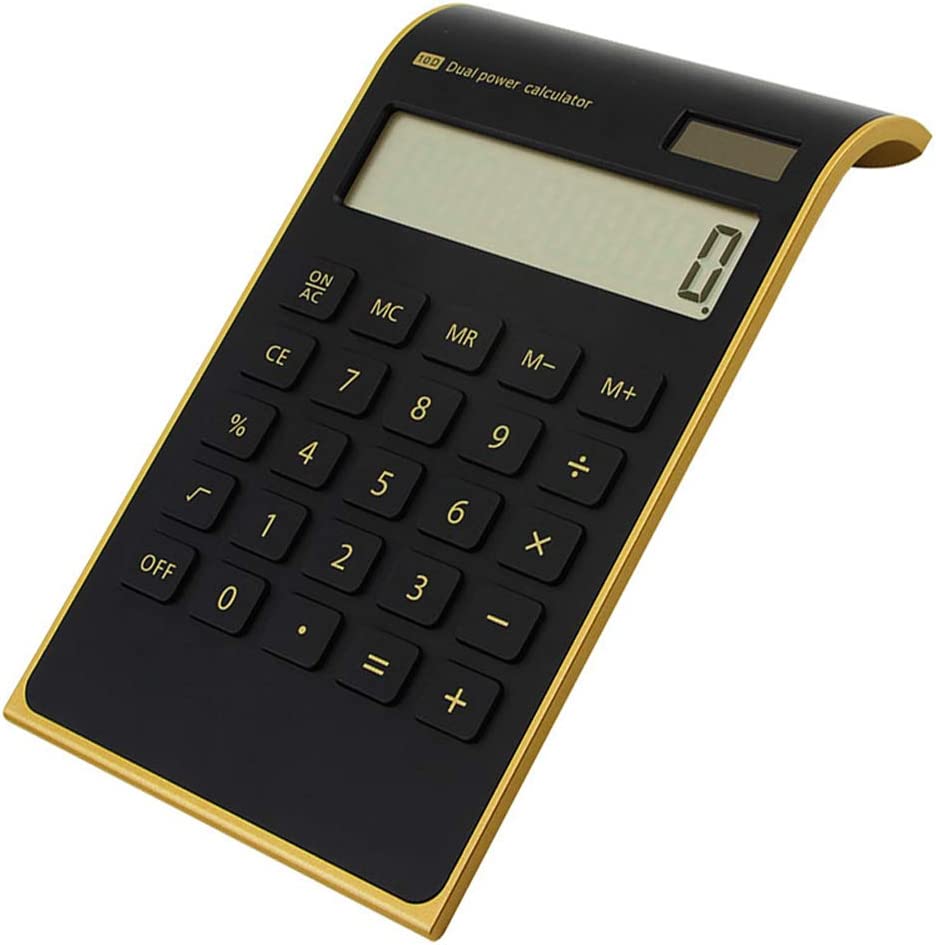 黒 電源オフ機能付き(黒) ソーラーと電池二重電源 携帯便利 薄型 10桁電卓 標準機能電卓 ソーラーオフィス電卓 ビジネス電卓