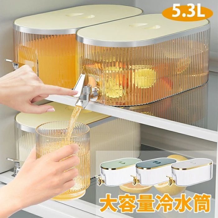 冷水ポット 麦茶 白 熱湯 耐久性 丈夫 持ち運び便利 一人暮らし軽量 飲料水バケット冷蔵庫用ディスペン..