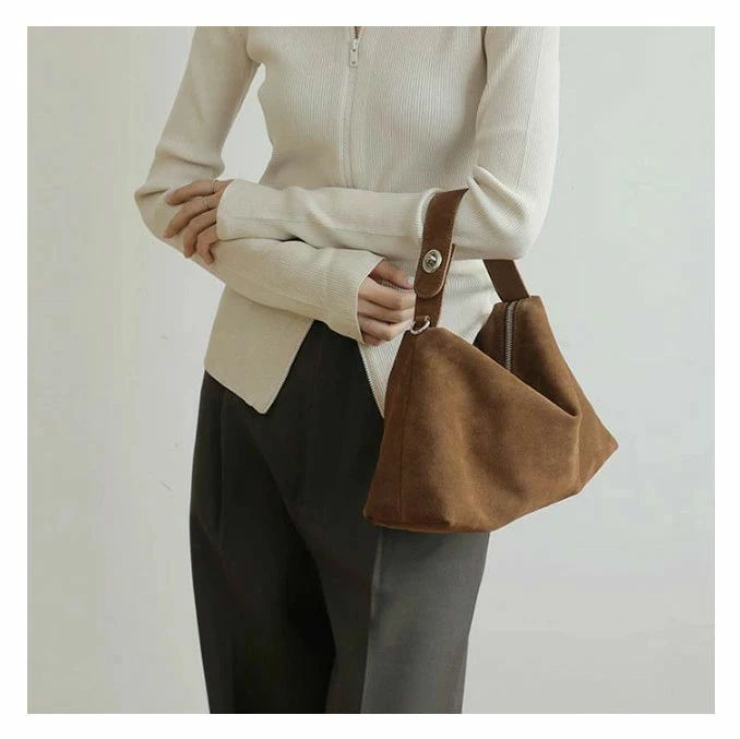 本革 レディース スエードバッグ ショルダーバッグ 2wayバッグ ファスナー スウェード カバン 手提げ 斜め掛け 仕のサムネイル