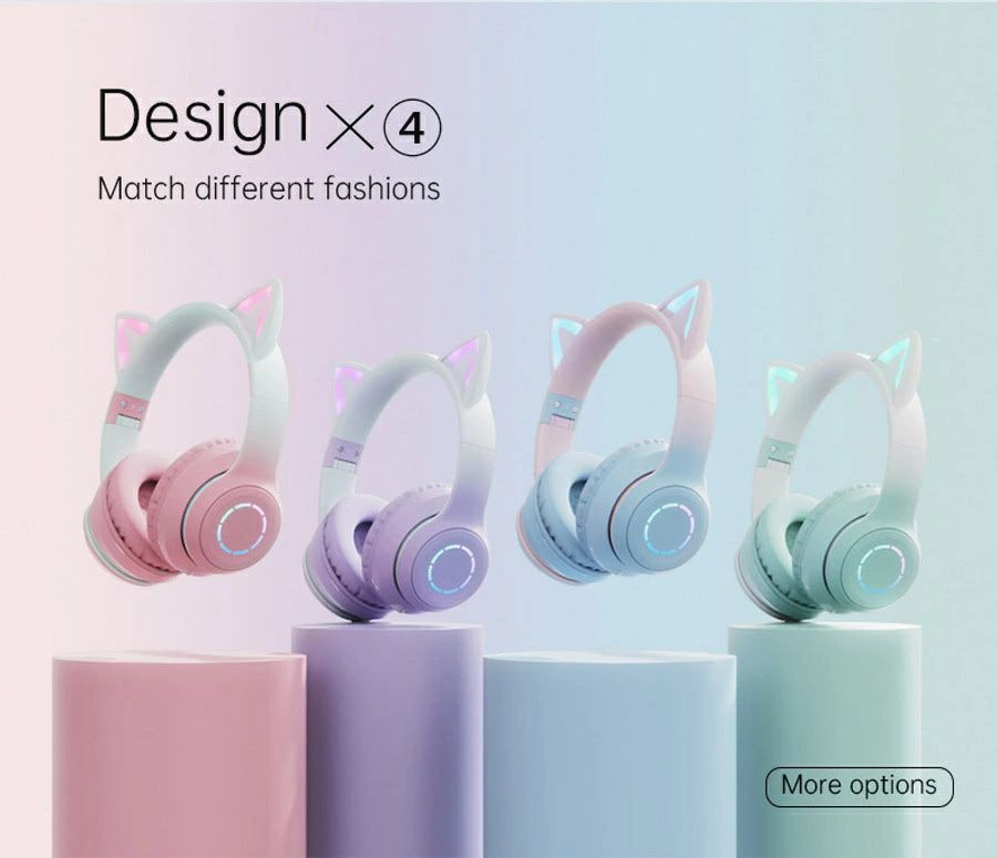 小学生 プレゼント PC Android iPad iPhone 通話対応 ヘッドセット 密閉型 LEDライト 高音質 HiFi ヘッドフォン 折りたたみ式 ー