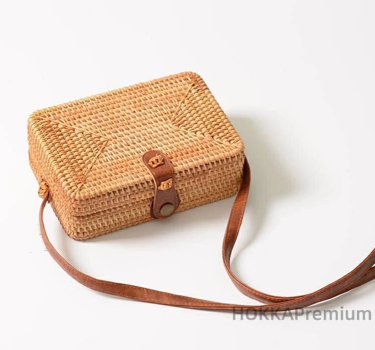アタバッグ カゴバッグ ショルダーバッグ　手編み　ハンドメイド　アタ細工　ハントメイド