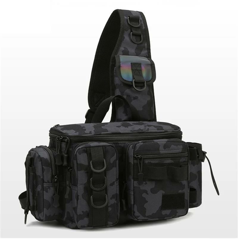 送料無料 贈り物 ギフト プレゼント カーキ/ブラック/迷彩グリーン/迷彩ブラック/グレー/ブラウン フィッシングショルダーバッグ