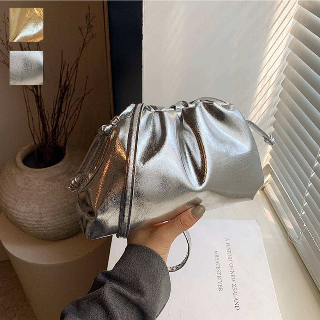 メタルカラー キレイめ 大人カジュアル 通年 シンプル デイリー おしゃれ 華やか アクセント お出かけ ランチ モード フェミニン