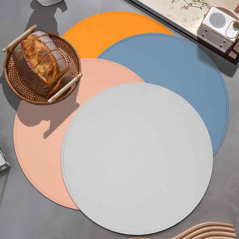 直径38cm スキンカラー コーヒー グレー レッド ブラック ブルー グリーン オレンジ 食卓マット ダイニング おしゃれ 高級感 油