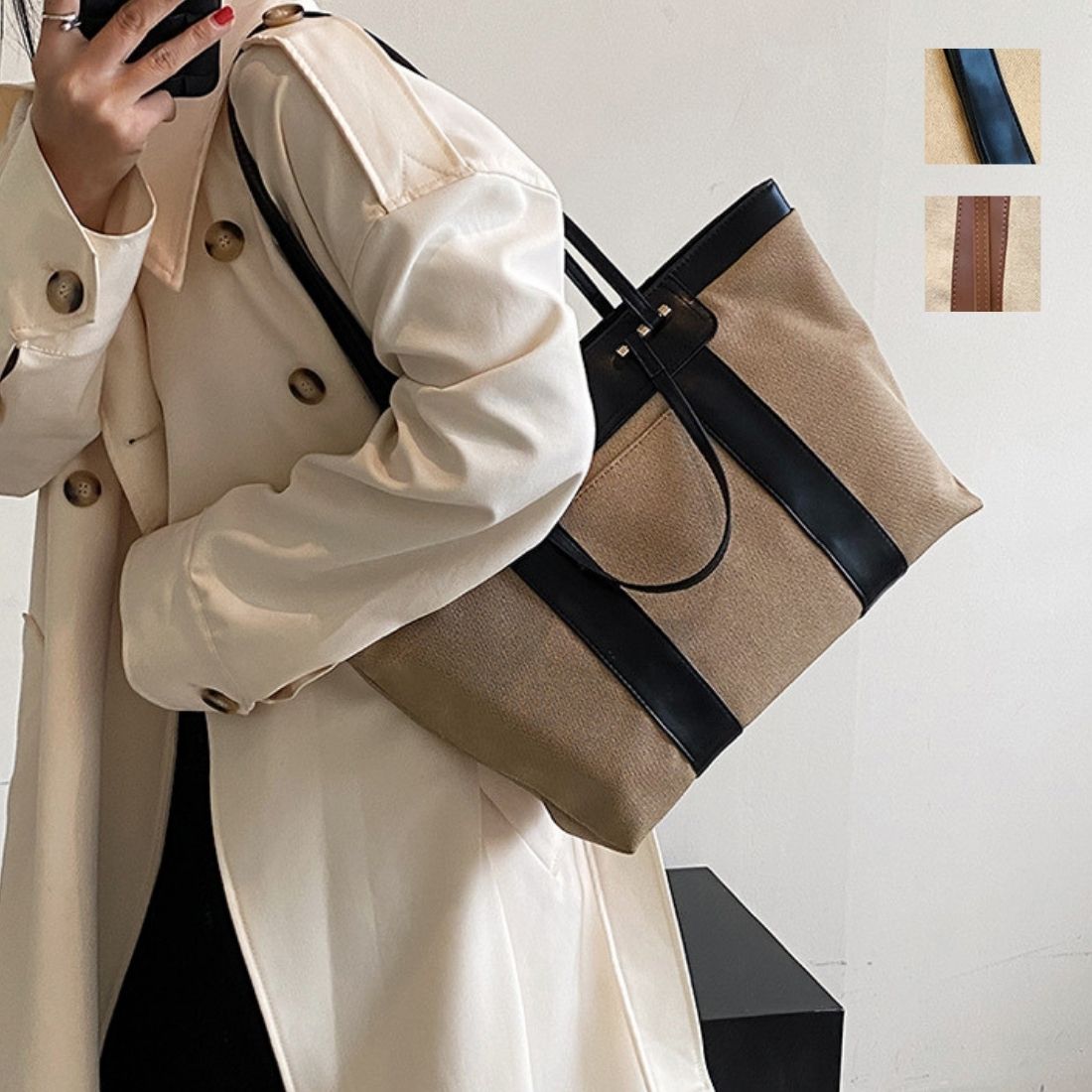 オールシーズン 秋冬 夏 旅行 お仕事シーン ママバッグ マザーズバッグ ママ 学生 OL 通学 通勤 バイカラー カジュアル 量バッグ