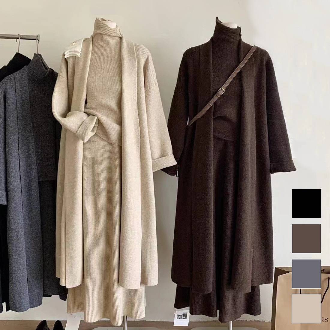 レイヤードスタイル ガウン コート アウター カジュアルコーデ キレイめコーデ 夏 ロング丈フレアスカート 丈ラップカーディガン