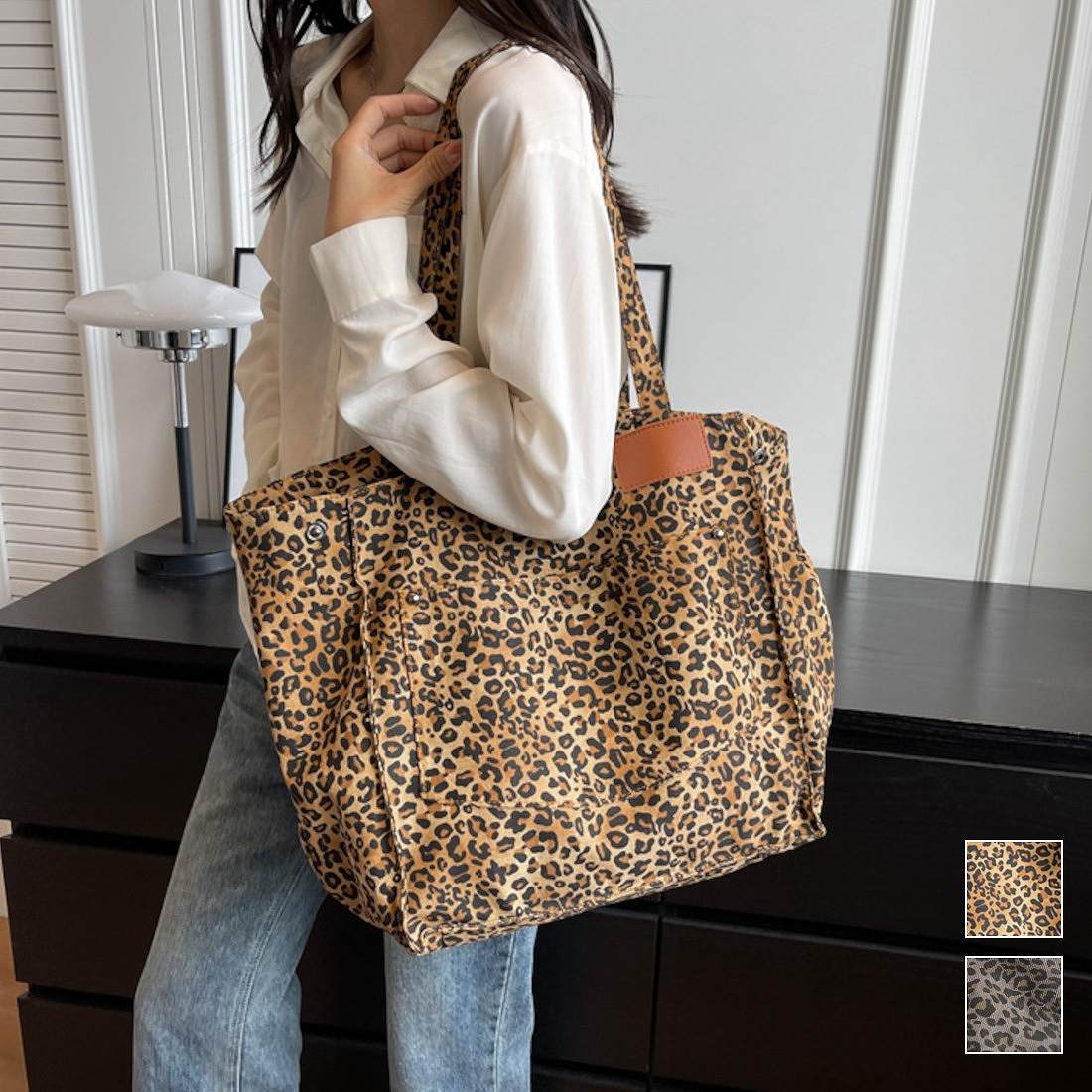 ワンポイントデザイン ポケット 荷物入れ サイズ 大きい 大容量 トート カバン バッグ カジュアルコーデ オフィススコーデ 通勤