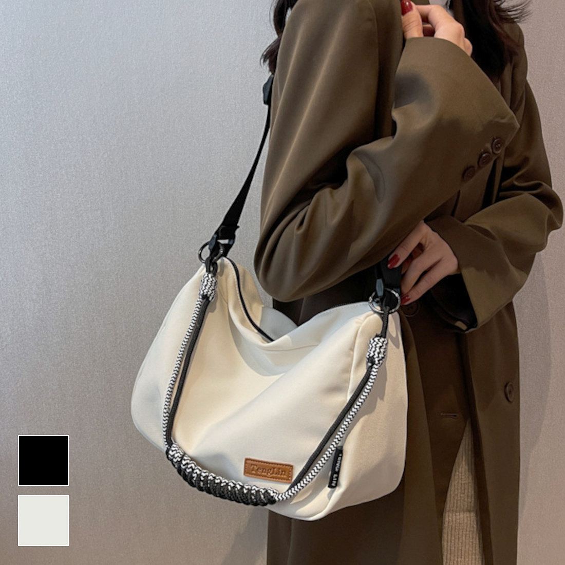 デイリー使い 斜め掛け 肩掛け アウトドア 旅行 通勤 通学 A4サイズOK A4 ファスナー付き 小分け 内ポケット 収納力 長さ調節可