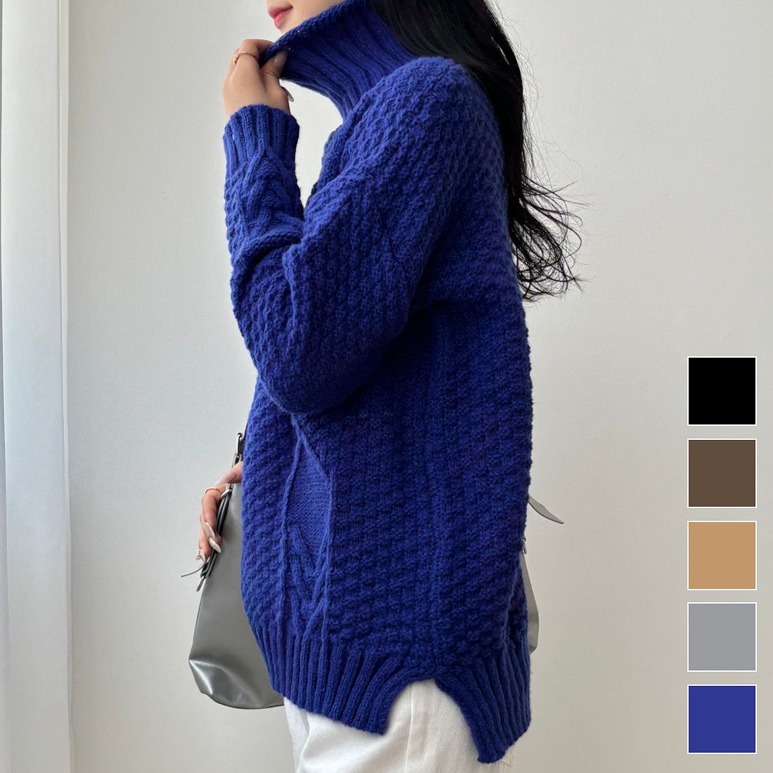 レディース 夏 カフェ 大人女子 おしゃれニット スリット 暖かい 防寒 ワッフル編み 編み模様 デザイン性 カジュアル 無地 縮性