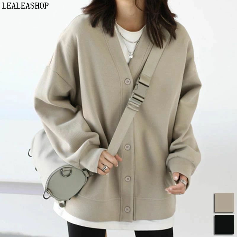 オフィ 通勤 大きいサイズ ゆったり Vネック シンプル かっこいい カジュアル 羽織りオシャレ 無地 長袖 トップス カーディガン