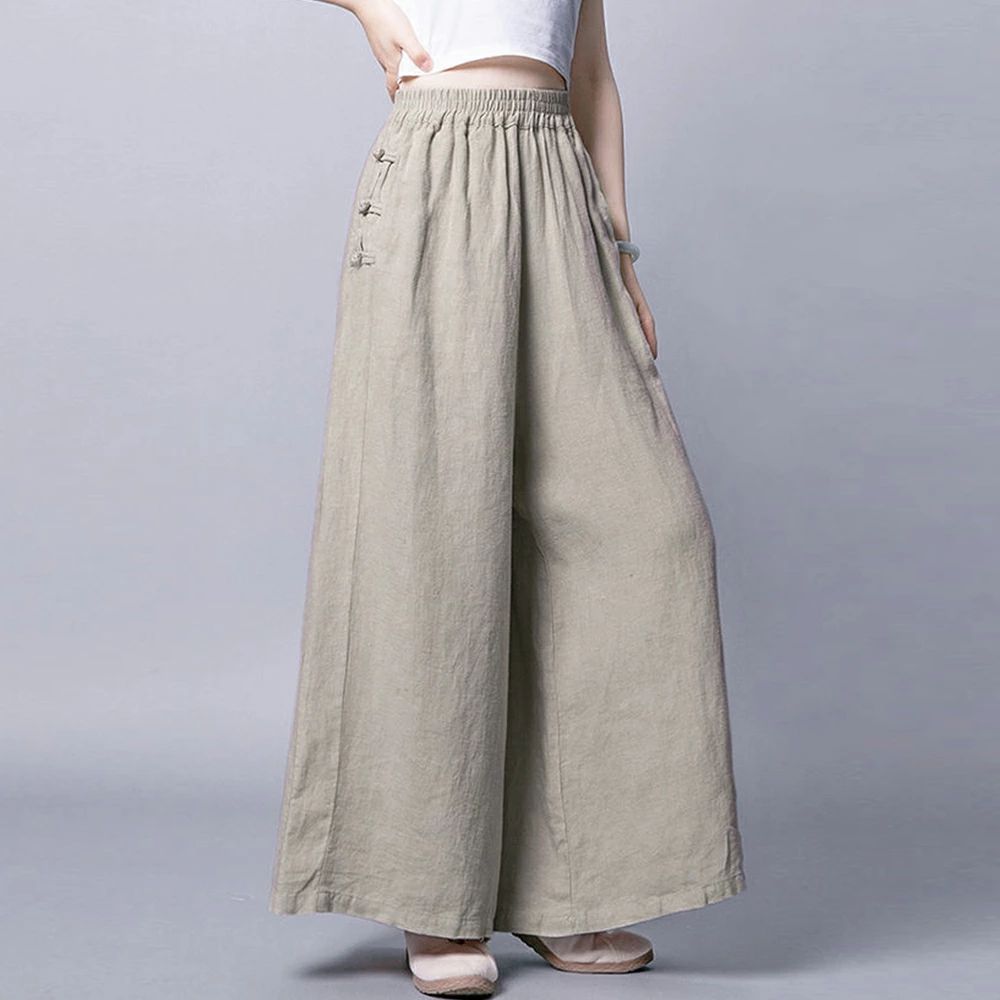 ハイウエスト 韓国風 ガウチョパンツ カジュアル ロングパンツ ゆったり