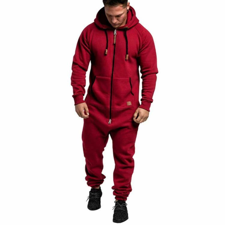 メンズ 無地 スウェット フード付き パーカー 長袖 ツナギ パーカー ワークウェア ジップアップ ルームウェア オールインワン