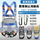 2022新規格 伸縮式ダブルレランヤード付き ハーネス型安全帯 セット フルハーネス 新規格適合 墜落制止用器具 安全帯