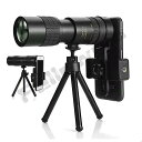 単眼鏡 10-300x40軍用望遠鏡-4K 高倍率 ズーム式 高解像度 高透過率 手ぶれ防止用 三脚付き 防水霧 耐衝撃望遠鏡