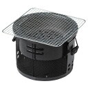 BUNDOK メッシュシチリン ブラック BD-373BK 七輪 しちりん シチリン 水コンロ BBQコンロ 五徳 ゴトク 網付 送料無料 沖縄県へは発送でき...