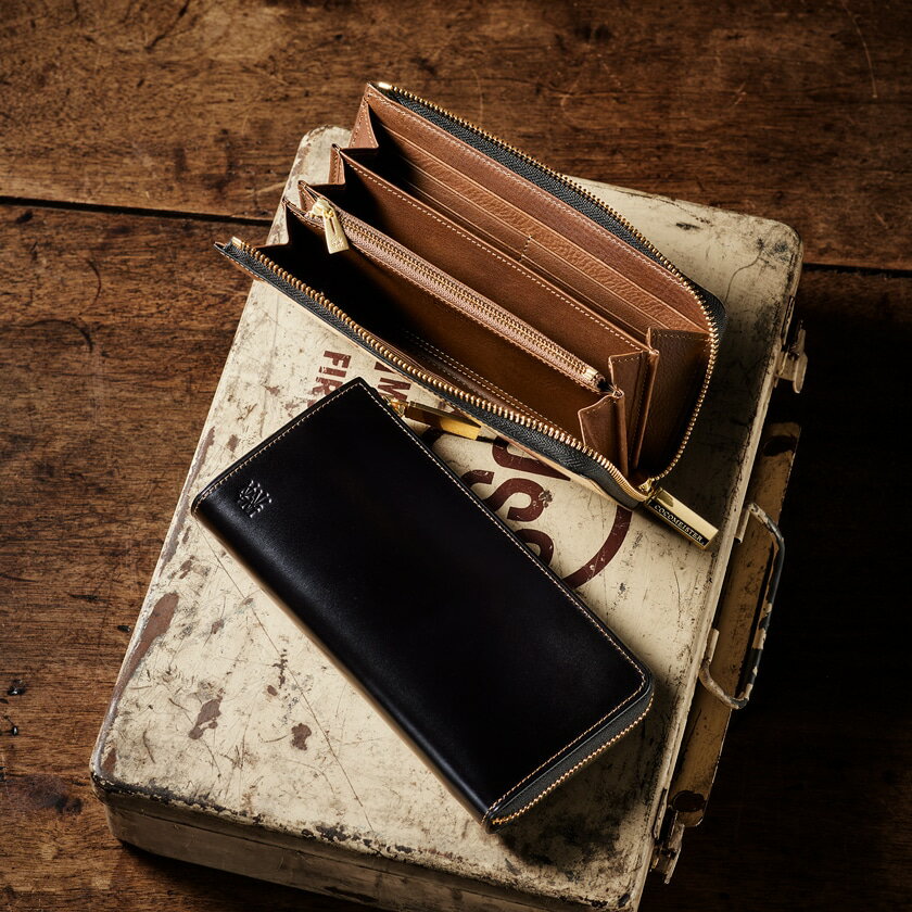 【ココマイスター】マーパット・ウッドランド コードバン L字長財布 メンズ 水染めコードバン ココマイスター マルティーニ