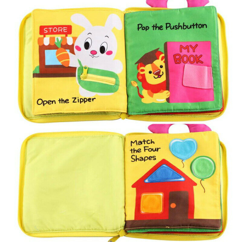 【楽天イーグルス感謝祭全品P10倍】ラッピング無料 布絵本 ぬのえほん 仕掛け絵本 紐結び 布のおもちゃ 洗える おでかけ ベビー 赤ちゃん 0歳 6か月 1歳 2歳 プレゼント 幼稚園 知育玩具 出産祝い 出産祝い ライオンとキリンさん - Image 3