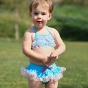 【30日限定!全品ポイント10倍!】ラッフルバッツ オーシャンブルー×チュール フリル水着(ビキニ)3-6M 子供 水着 女の子 ジュニア キッズ ビキニ 水着 かわいい フリル 子供水着 キッズ水着 女の子水着 スイムウェア 子供水着
