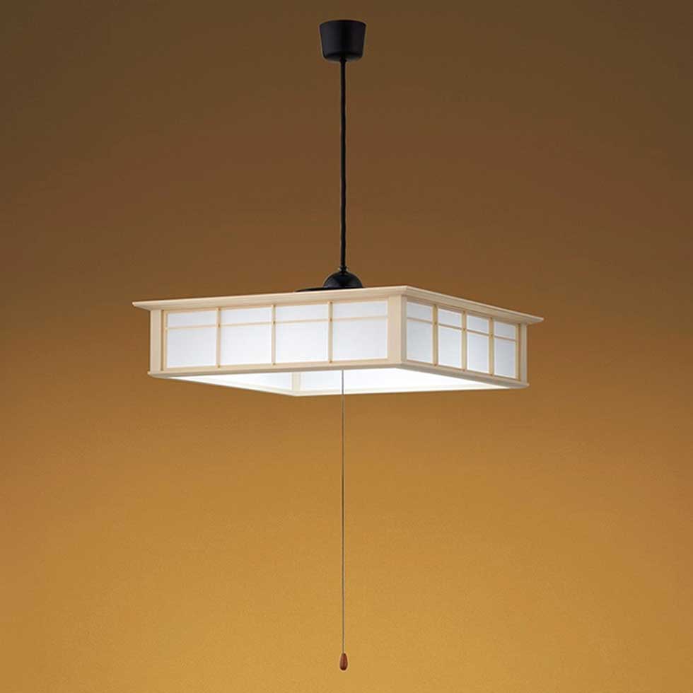 [日本製]コイズミ照明 和風LEDペンダント 〜12畳 ひもスイッチ 日本製 BP221274P 送料無料 吊り下げ照明 LED 電気 和室 畳部屋 ココニアル 強化和紙 白木 セード KOIZUMI 昼光色