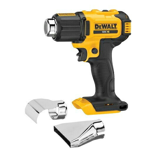 家電・便利雑貨のCOCONIALの[正規品]デウォルト(DEWALT) 18V XR コードレスヒートガン (本体のみ) DCE530N 送料無料 コードレス 充電式 530/290℃ 2段階風量調整 ノズルアタッチメント3種 LEDライト 耐久性 電動工具 凍結 解凍 パイプ曲げ 乾燥　3年保証｜アングル2