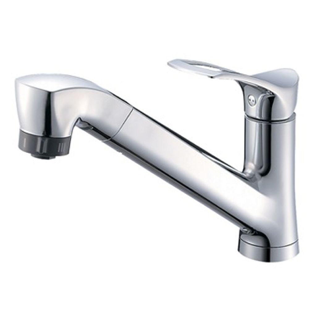 [在庫限り]三栄水栓 シングルワンホールスプレー混合栓 K87120JV 一般地仕様 送料無料 ココニアル 水道 ホース引き出し 吐水切替 整流 シャワー キッチン 台所 蛇口 取替 K87120JV-13 4973987606694 SANEI 正規品 純正品 サンエイ