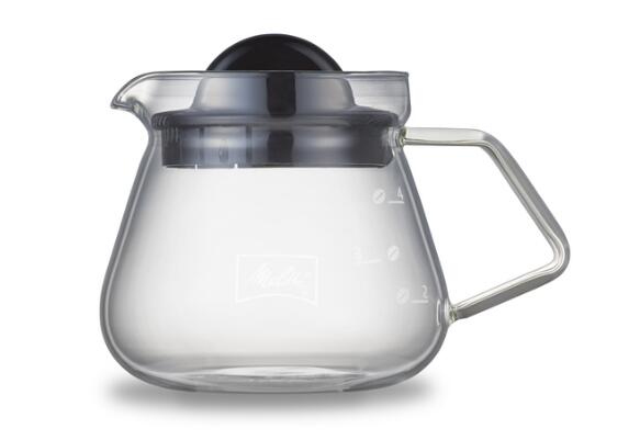 メリタ(Melitta) カフェリーナ ガラスポット MJ500S MJ-500S 純正品 正規品 ガラス製コーヒーサーバー コーヒーポット フタ茶こし付き 電子レンジ対応 レンジOK 食洗器OK 耐熱ガラス製 洗いやすい 目盛り コーヒー関連品 フィルター ハンドドリップ器具
